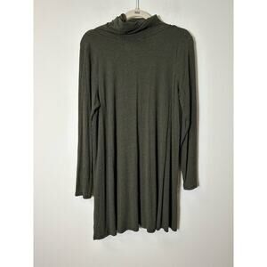 Love In Green Striped Jersey Turtleneck Dress Sz M